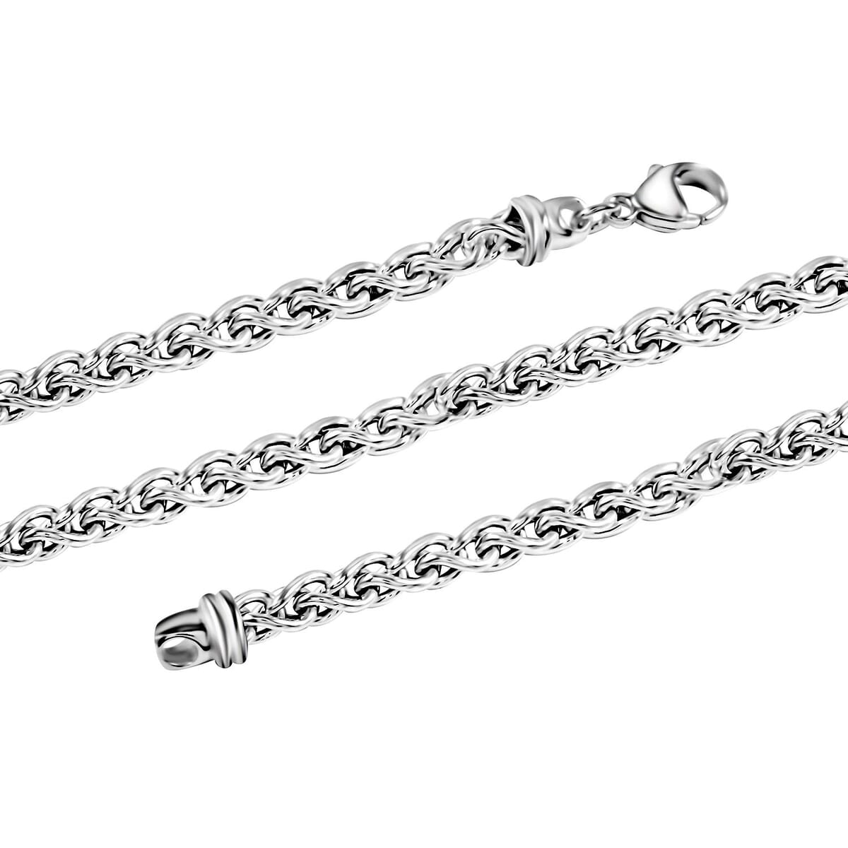 Italian La Bella Spiga Chain Necklace in Sterling Silver 22 Inches 18.90 Grams image number 2