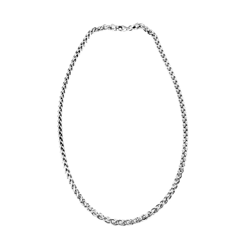 Italian La Bella Spiga Chain Necklace in Sterling Silver 22 Inches 18.90 Grams