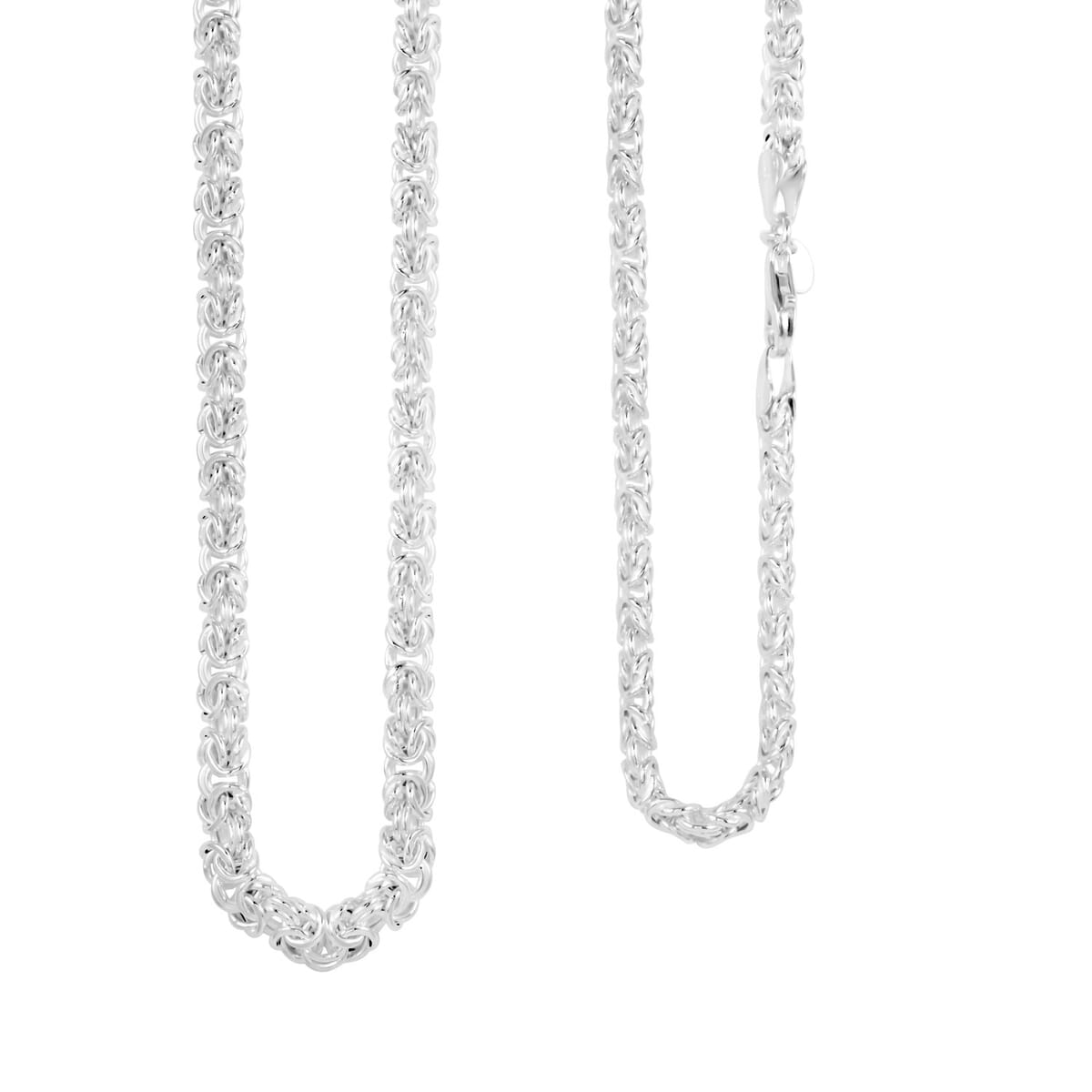 Italian La Bella Byzantine Chain Necklace in Sterling Silver 22 Inches 30.70 Grams image number 0