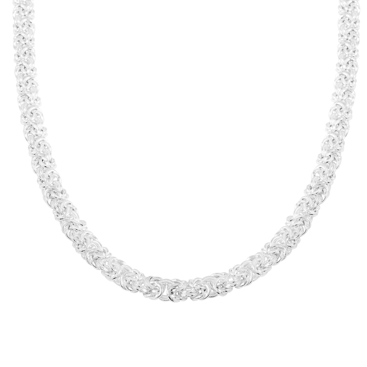 Italian La Bella Byzantine Chain Necklace in Sterling Silver 22 Inches 30.70 Grams image number 2