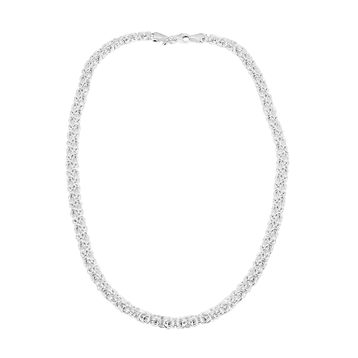 Italian La Bella Byzantine Chain Necklace in Sterling Silver 22 Inches 30.70 Grams image number 3