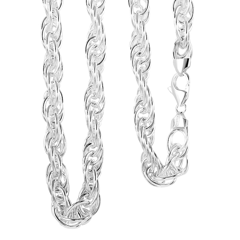 Italian La Bella Fantasia Chain Necklace in Sterling Silver 22 Inches 51.88 Grams