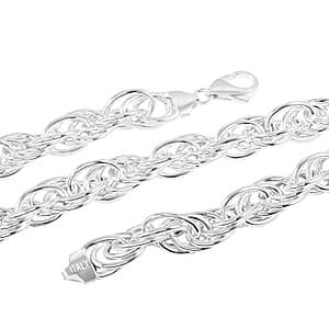 Italian La Bella Fantasia Chain Necklace in Sterling Silver 22 Inches 51.88 Grams
