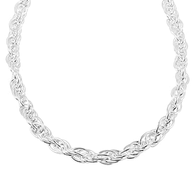 Italian La Bella Fantasia Chain Necklace in Sterling Silver 22 Inches 51.88 Grams