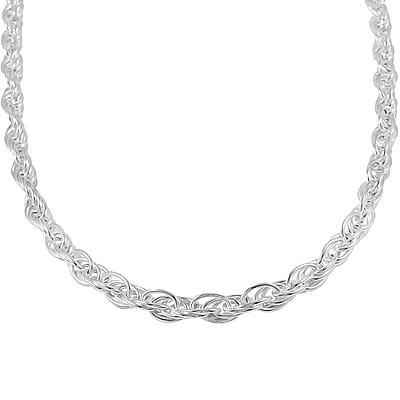 Italian La Bella Fantasia Chain Necklace in Sterling Silver 22 Inches 30.71 Grams