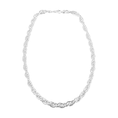 Italian La Bella Fantasia Chain Necklace in Sterling Silver 22 Inches 30.71 Grams