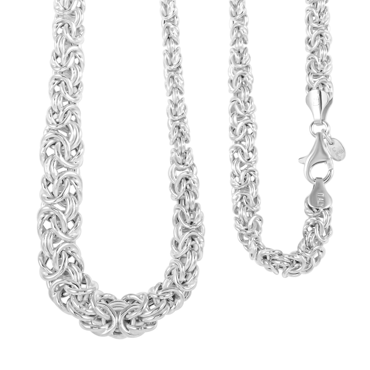 Italian La Bella Byzantine Chain Necklace in Sterling Silver 22 Inches 30.60 Grams image number 0