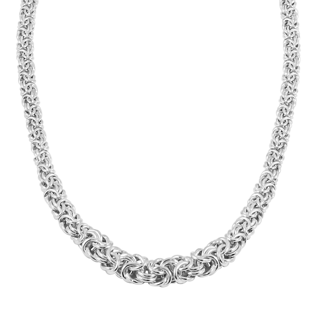Italian La Bella Byzantine Chain Necklace in Sterling Silver 22 Inches 30.60 Grams image number 1