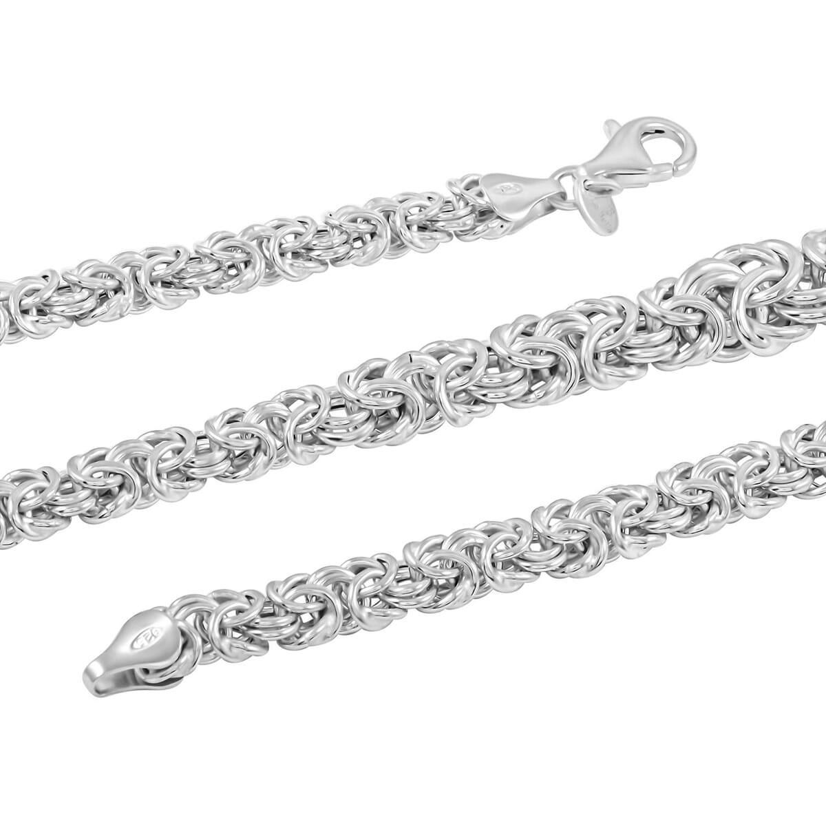 Italian La Bella Byzantine Chain Necklace in Sterling Silver 22 Inches 30.60 Grams image number 2