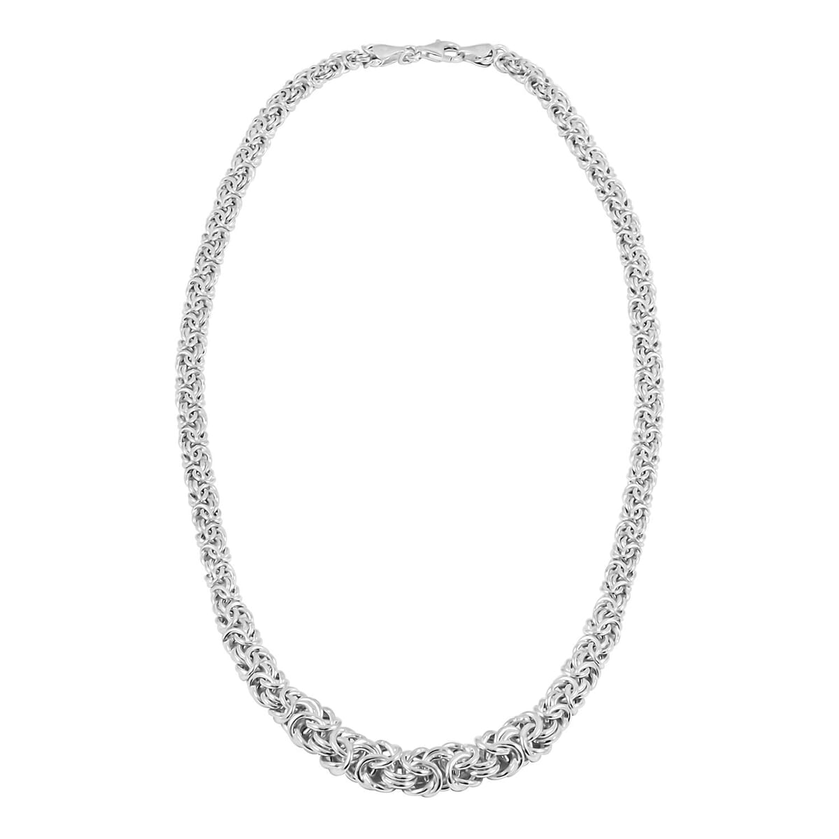 Italian La Bella Byzantine Chain Necklace in Sterling Silver 22 Inches 30.60 Grams image number 3
