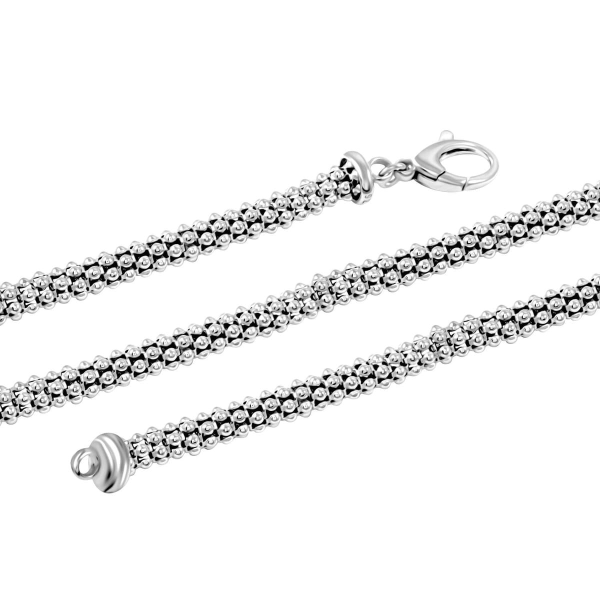 Italian La Bella Chain Necklace in Sterling Silver 22 Inches 23.40 Grams image number 2