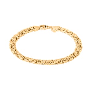 Italian La Bella Byzantine Chain Bracelet in 14K Yellow Gold Over Sterling Silver (8.00 In) 12.05 Grams