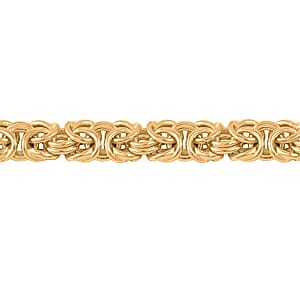 La Bella Italian Byzantine Chain Bracelet in 14K Yellow Gold Over Sterling Silver (8-9In) 12.05 Grams