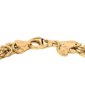 La Bella Italian Byzantine Chain Bracelet in 14K Yellow Gold Over Sterling Silver (8-9In) 12.05 Grams