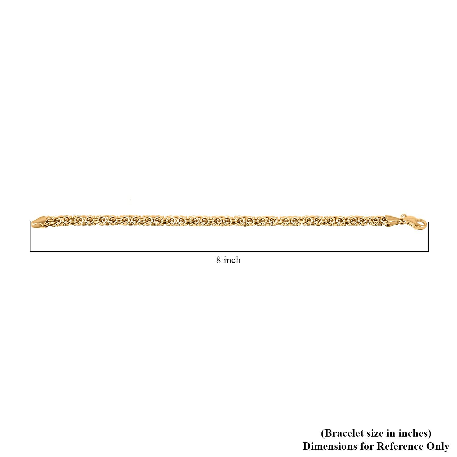 La Bella Italian Byzantine Chain Bracelet in 14K Yellow Gold Over Sterling Silver (8-9In) 12.05 Grams