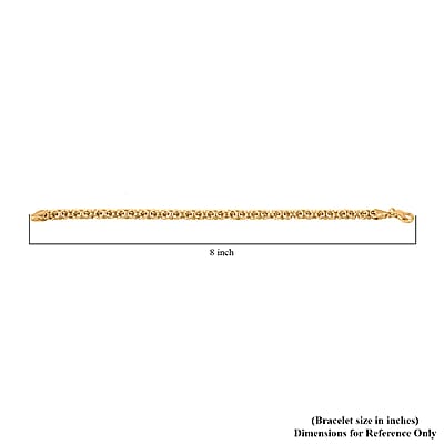 La Bella Italian Byzantine Chain Bracelet in 14K Yellow Gold Over Sterling Silver (8-9In) 12.05 Grams