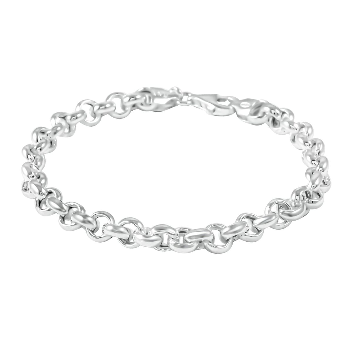 Italian La Bella Rolo Chain Bracelet in Sterling Silver (8.00 In) 9.09 Grams image number 0