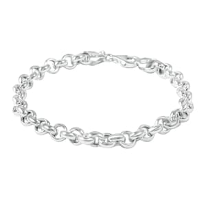 Italian La Bella Rolo Chain Bracelet in Sterling Silver (8.00 In) 9.09 Grams