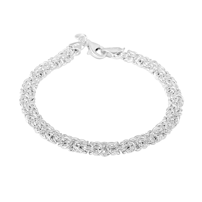 La Bella Italian Byzantine Chain Bracelet in Sterling Silver (8-9In) 12 Grams