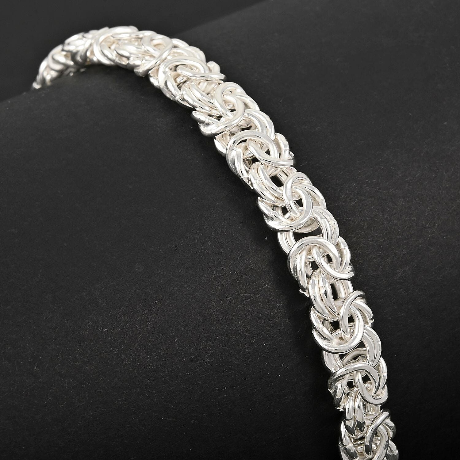 La Bella Italian Byzantine Chain Bracelet in Sterling Silver (8-9In) 12 Grams