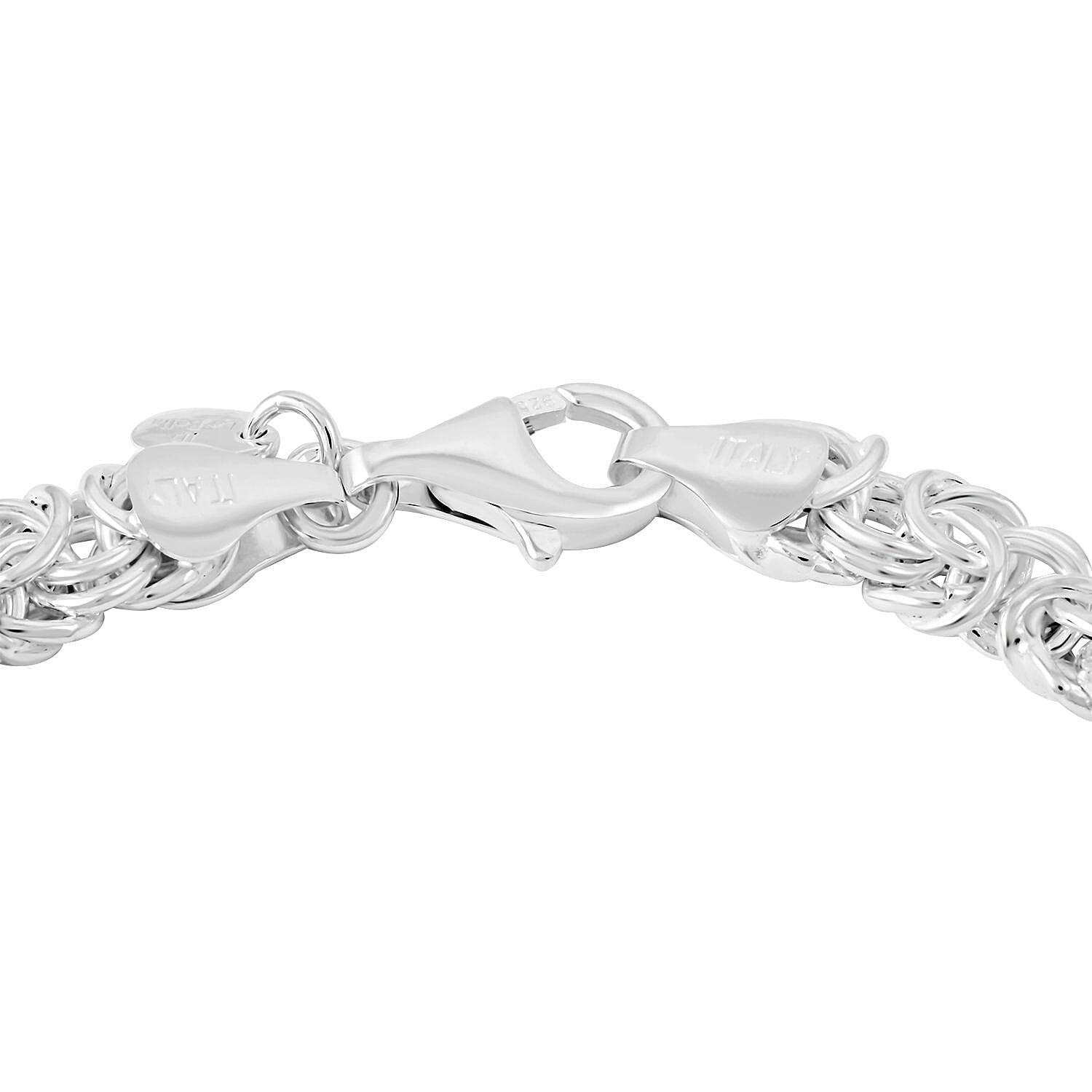 La Bella Italian Byzantine Chain Bracelet in Sterling Silver (8-9In) 12 Grams