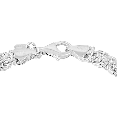 La Bella Italian Byzantine Chain Bracelet in Sterling Silver (8-9In) 12 Grams