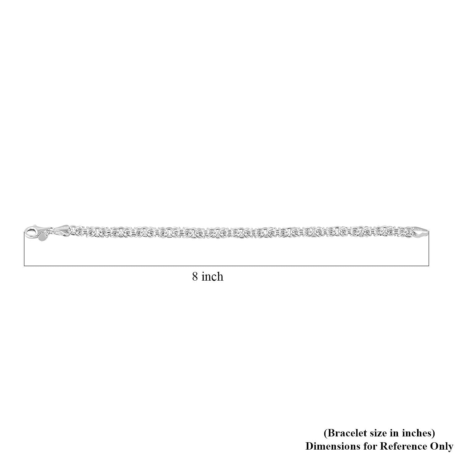 La Bella Italian Byzantine Chain Bracelet in Sterling Silver (8-9In) 12 Grams