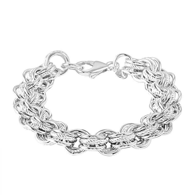 Italian La Bella Fantasia Chain Bracelet in Sterling Silver (8.00 In) 22.12 Grams