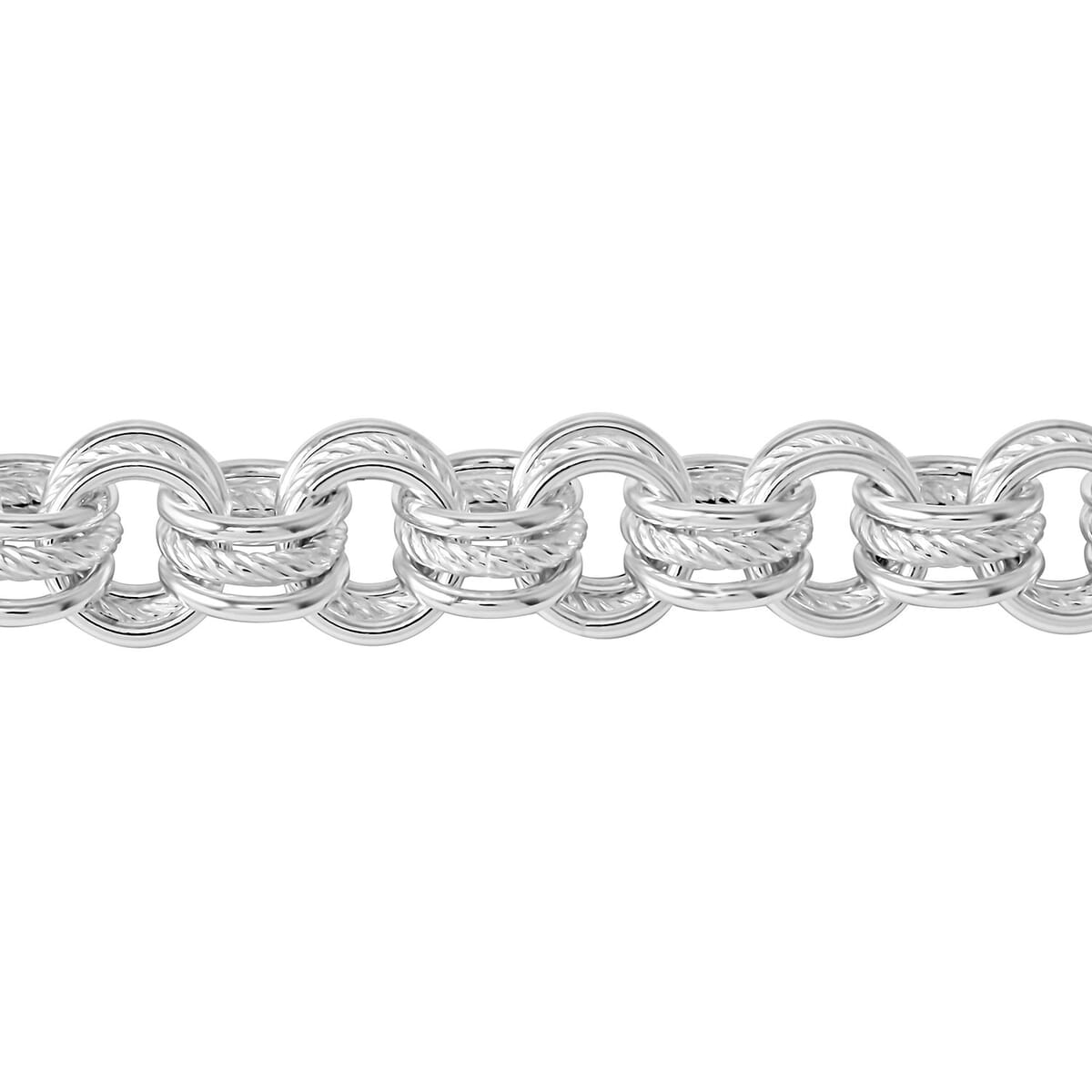 Italian La Bella Fantasia Chain Bracelet in Sterling Silver (8.00 In) 22.12 Grams image number 3