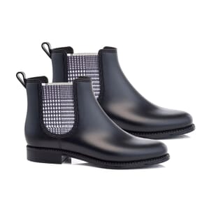 Henry Ferrera Matte Black Marsala Houndstooth Ankle Boot - Size 7