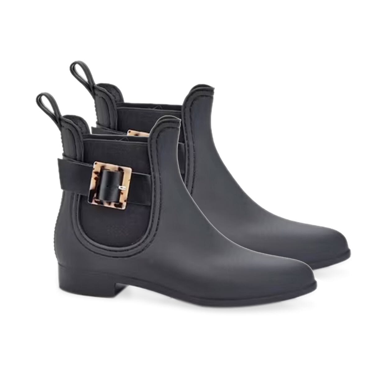 Henry Ferrera Black Clarity Turtle Shell Buckle Ankle Boot- Size 9 image number 0
