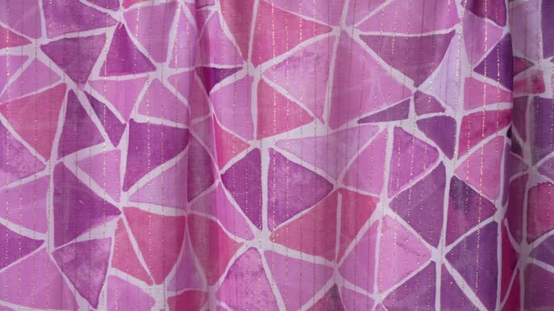 Set of 2, Purple Floral Pattern Scarf (35.4"x70.9") and Cap