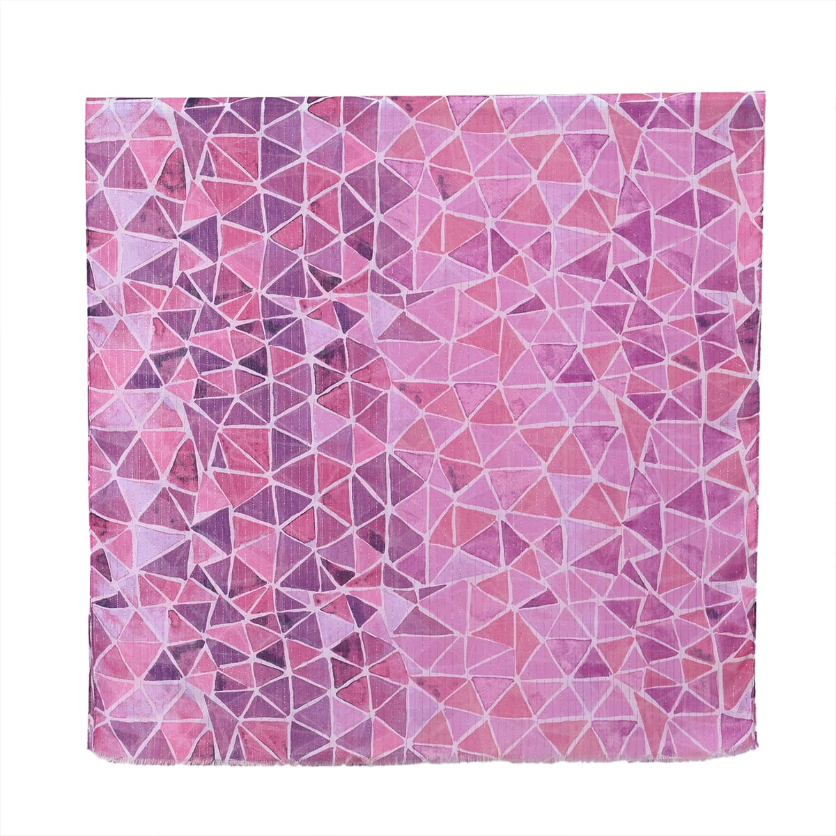 Set of 2, Purple Floral Pattern Scarf (35.4"x70.9") and Cap image number 2