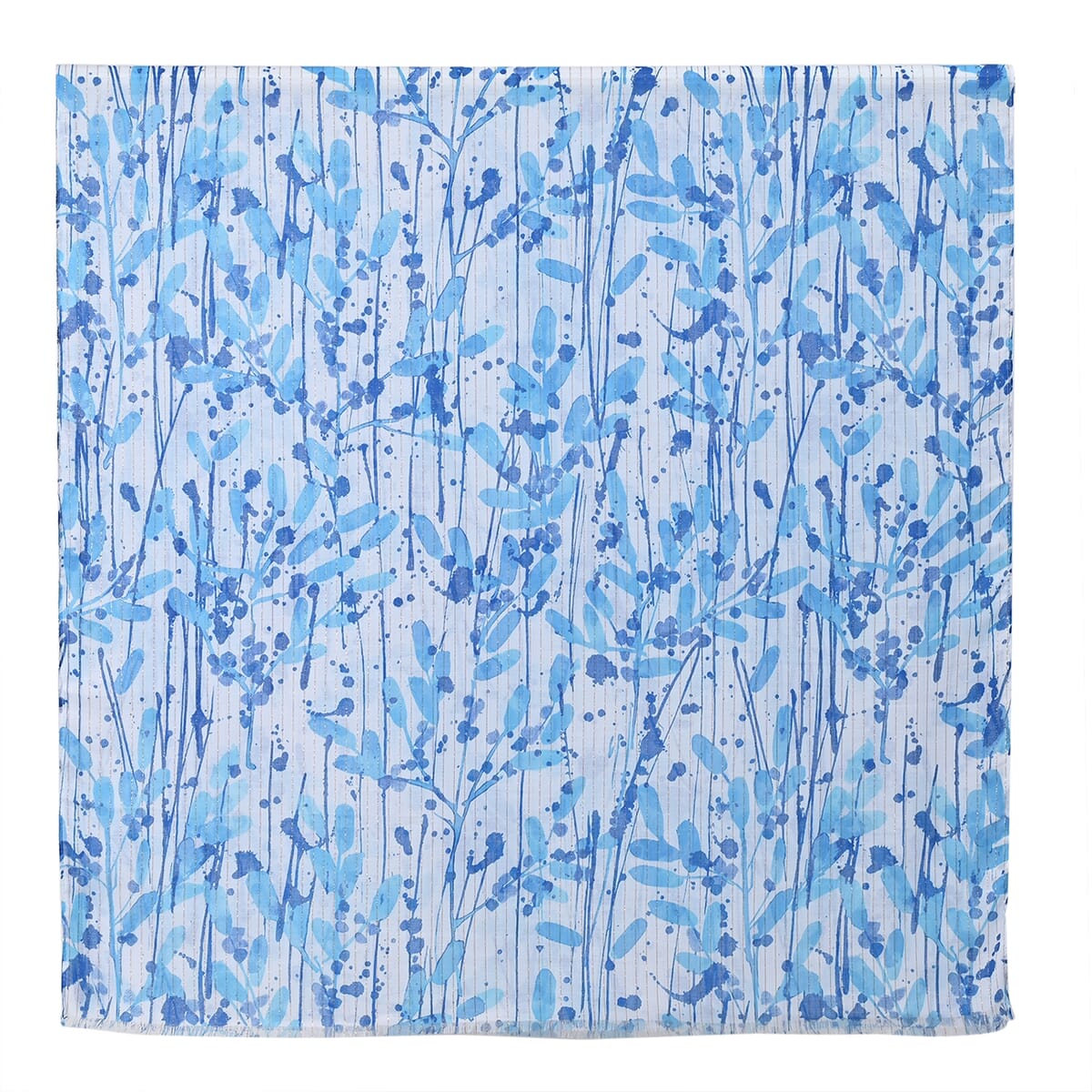 Set of 2, Blue Floral Pattern Scarf and Cap image number 2