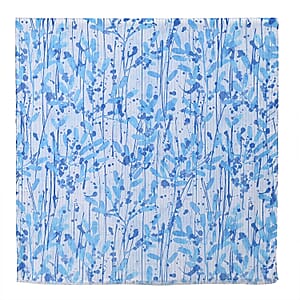 Set of 2, Blue Floral Pattern Scarf and Cap