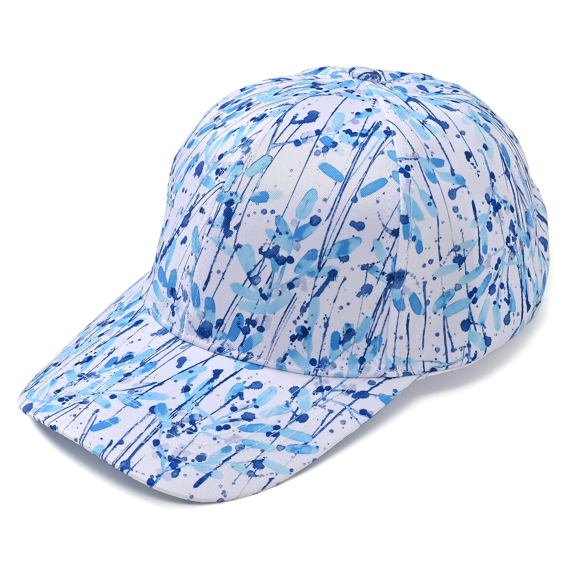Set of 2, Blue Floral Pattern Scarf and Cap image number 5