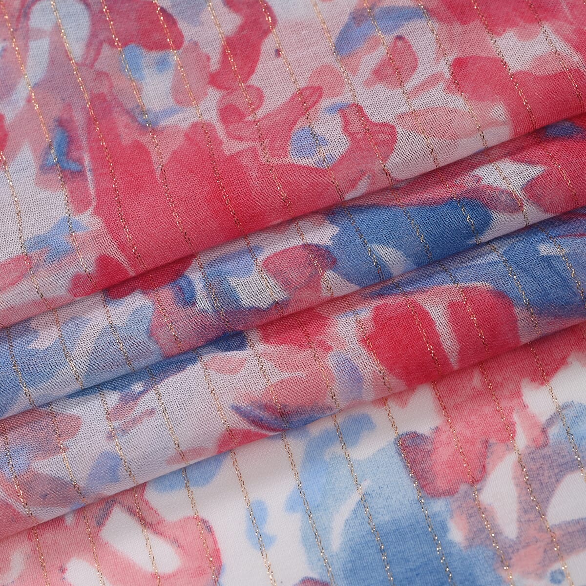 Set of 2, Red Floral Pattern Scarf and Cap image number 4