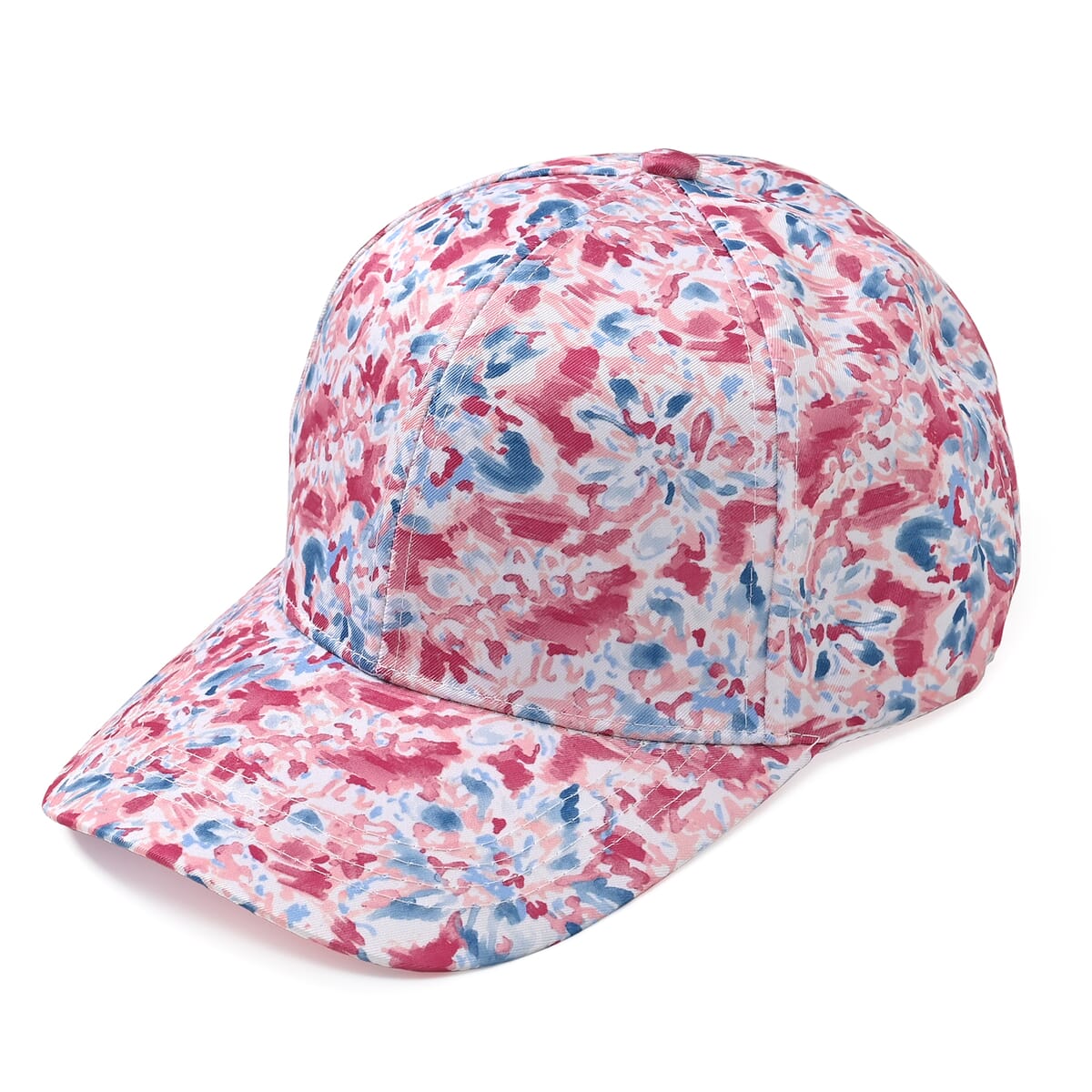 Set of 2, Red Floral Pattern Scarf and Cap image number 5