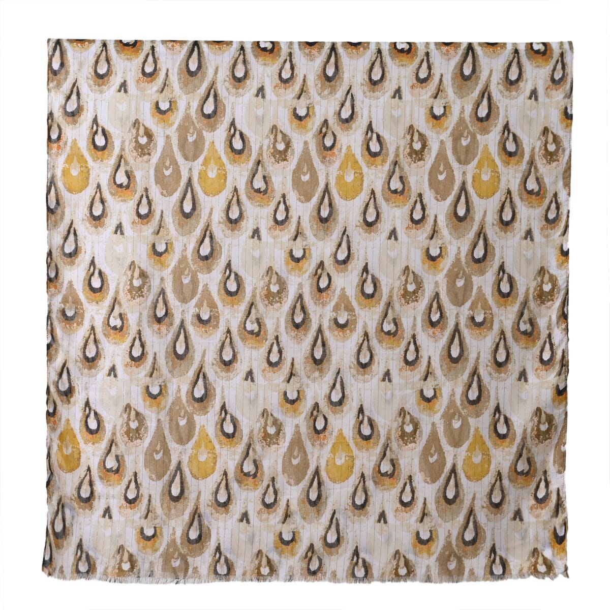 Set of 2, Yellow Floral Pattern Scarf and Cap image number 2