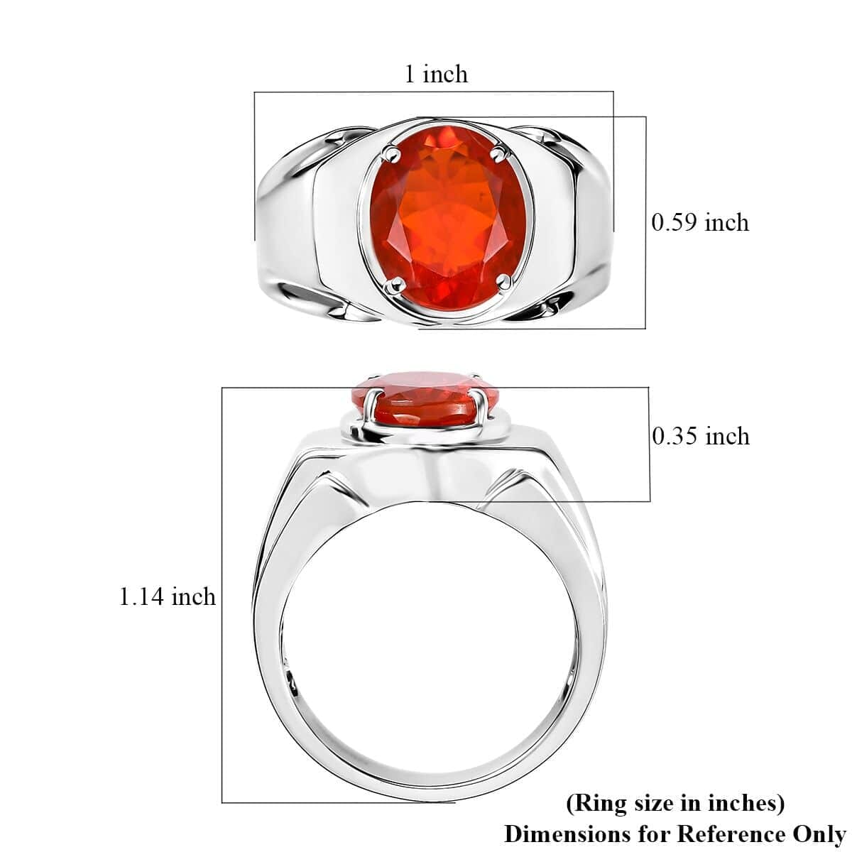 Rhapsody 950 Platinum AAAA Mexican Fire Opal 2.95 ctw Ring (Size 9.5) 15.75 Grams image number 5