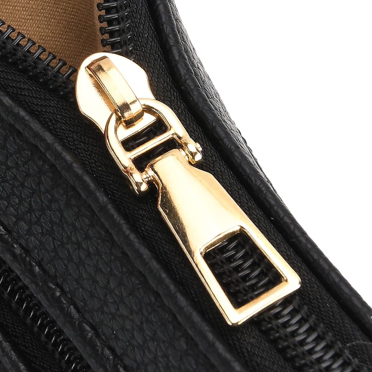 Black Multiple Pockets Faux Leather Crossbody Bag with Shoulder Strap image number 4