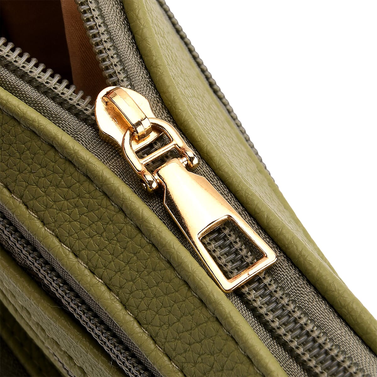 Dark Green Multiple Pockets Faux Leather Crossbody Bag with Shoulder Strap image number 4