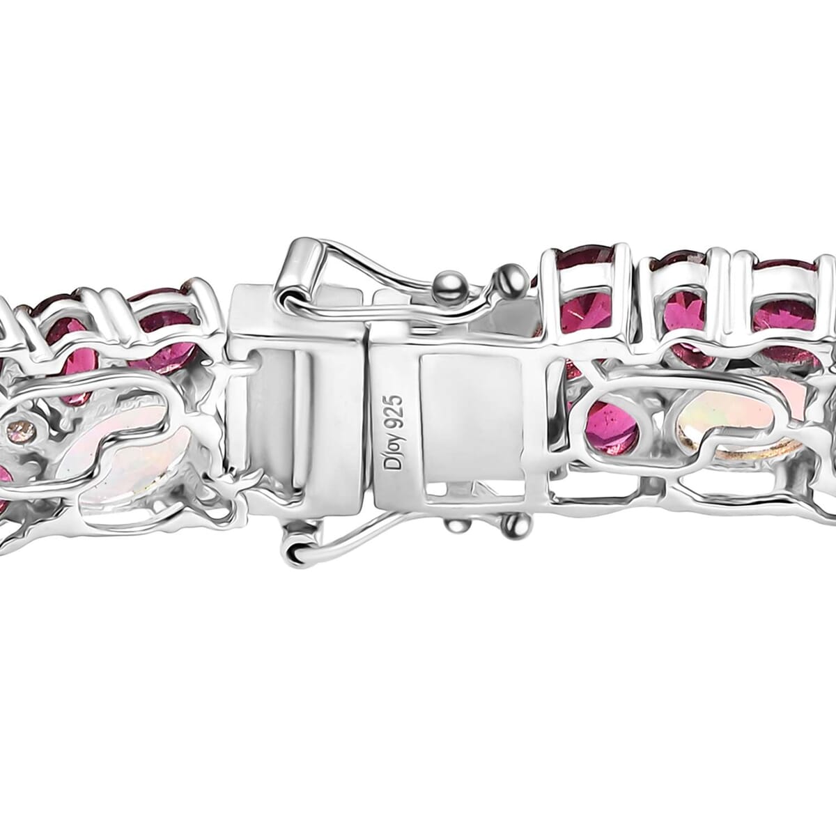 Premium Ethiopian Welo Opal and Multi Gemstone 30.00 ctw Bracelet in Rhodium Over Sterling Silver (7.25 In) image number 3