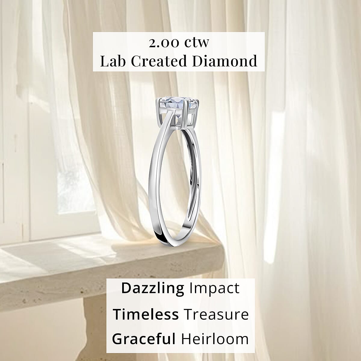 SGL Certified Asscher Cut Luxuriant Lab Grown Diamond G-H VS 2.00 ctw Ring in 950 Platinum (Size 7.5) image number 4