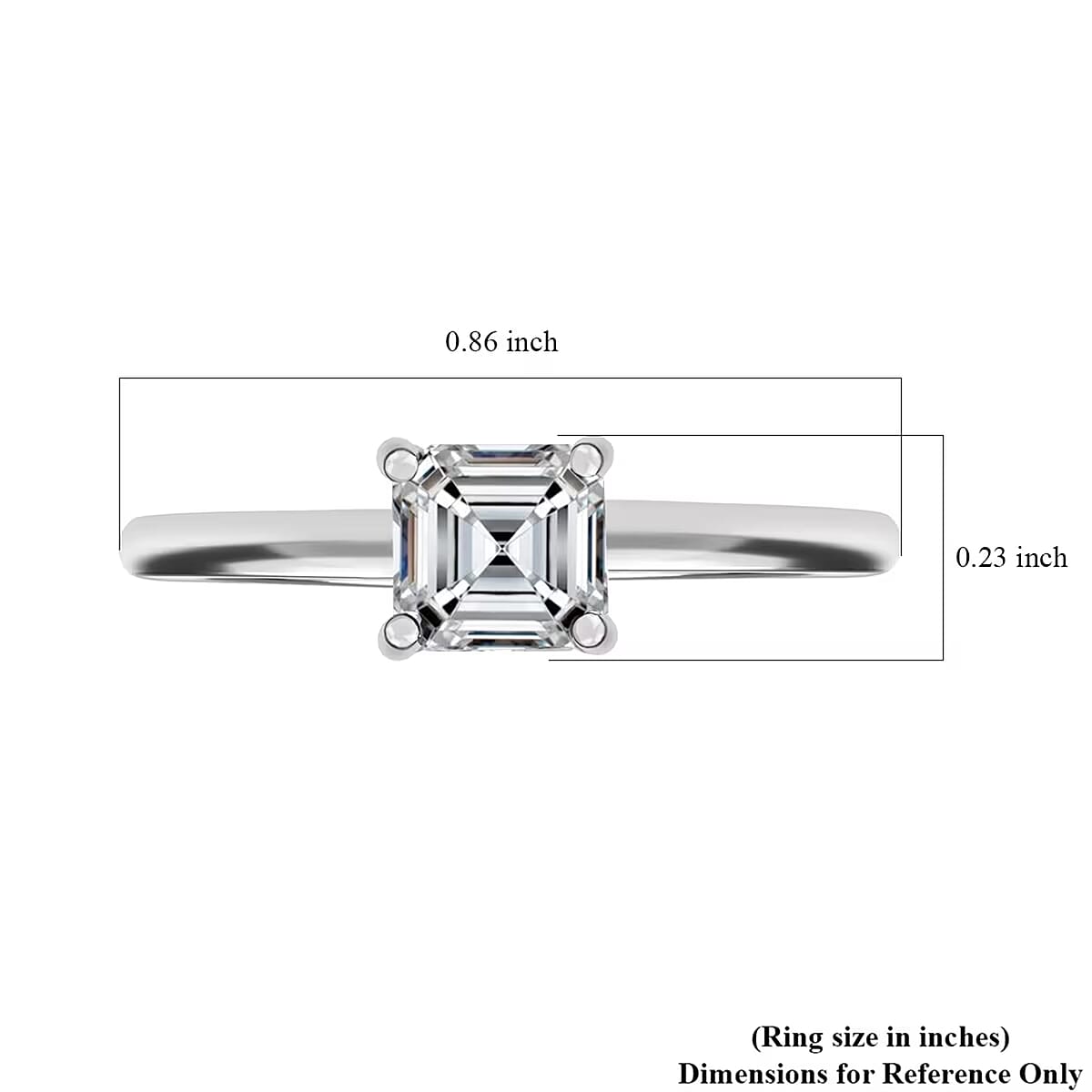 SGL Certified Asscher Cut Luxuriant Lab Grown Diamond G-H VS 2.00 ctw Ring in 950 Platinum (Size 8.5) image number 7