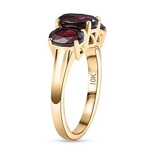 Luxoro Anthill Garnet Trilogy Ring in 10K Rose Gold 3.40 ctw (Size 8.0)