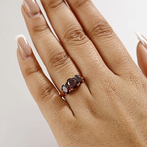 Luxoro Anthill Garnet Trilogy Ring in 10K Rose Gold 3.40 ctw (Size 9.0)