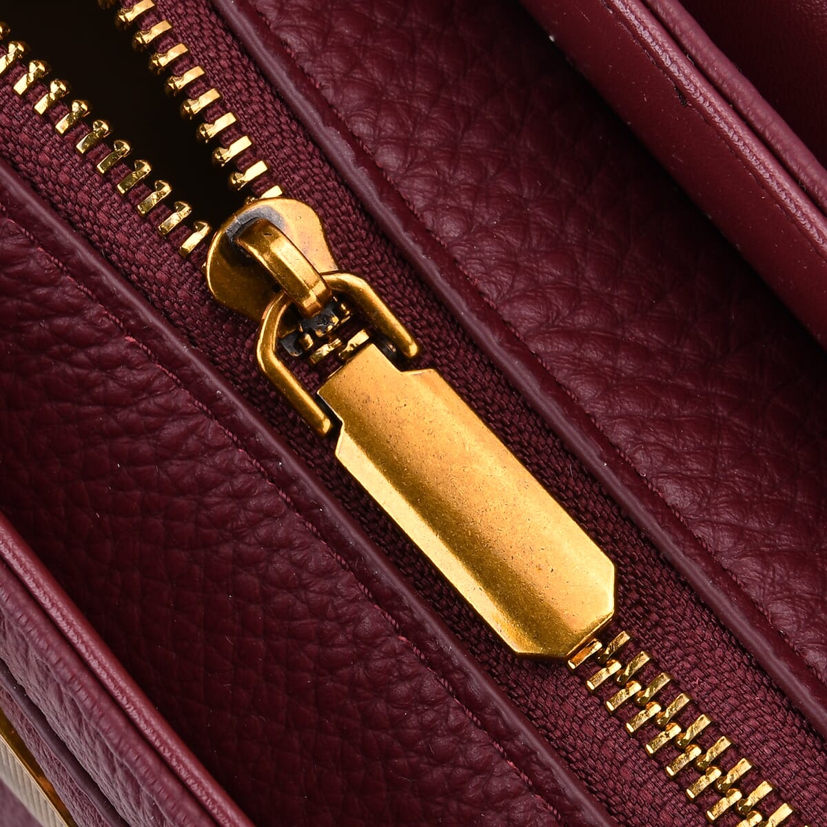 Italy Retro Noble Collection Burgundy Genuine Leather Crossbody Bag with Adjustable Shoulder Strap (12x5.32x7.09) image number 5