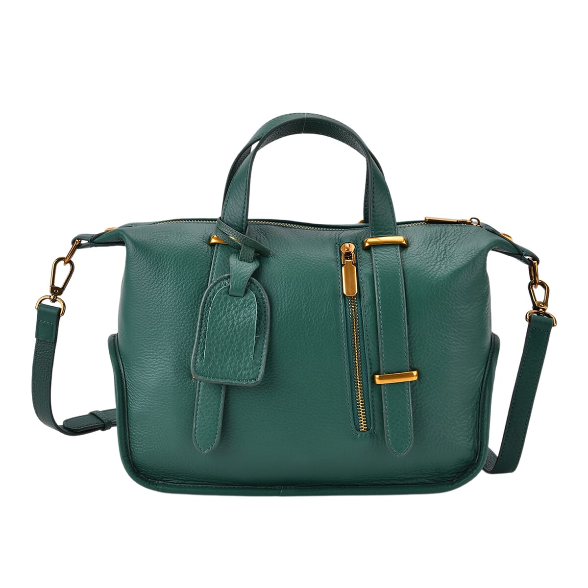 Italy Retro Noble Collection; lifestyle-Color:Green size/Profile: Crossbody bag:wall(exterior);Genuine Leather. Lining(interior):polyester Pockets(exterior): zipped-2;Pockets(interior): slip image number 0
