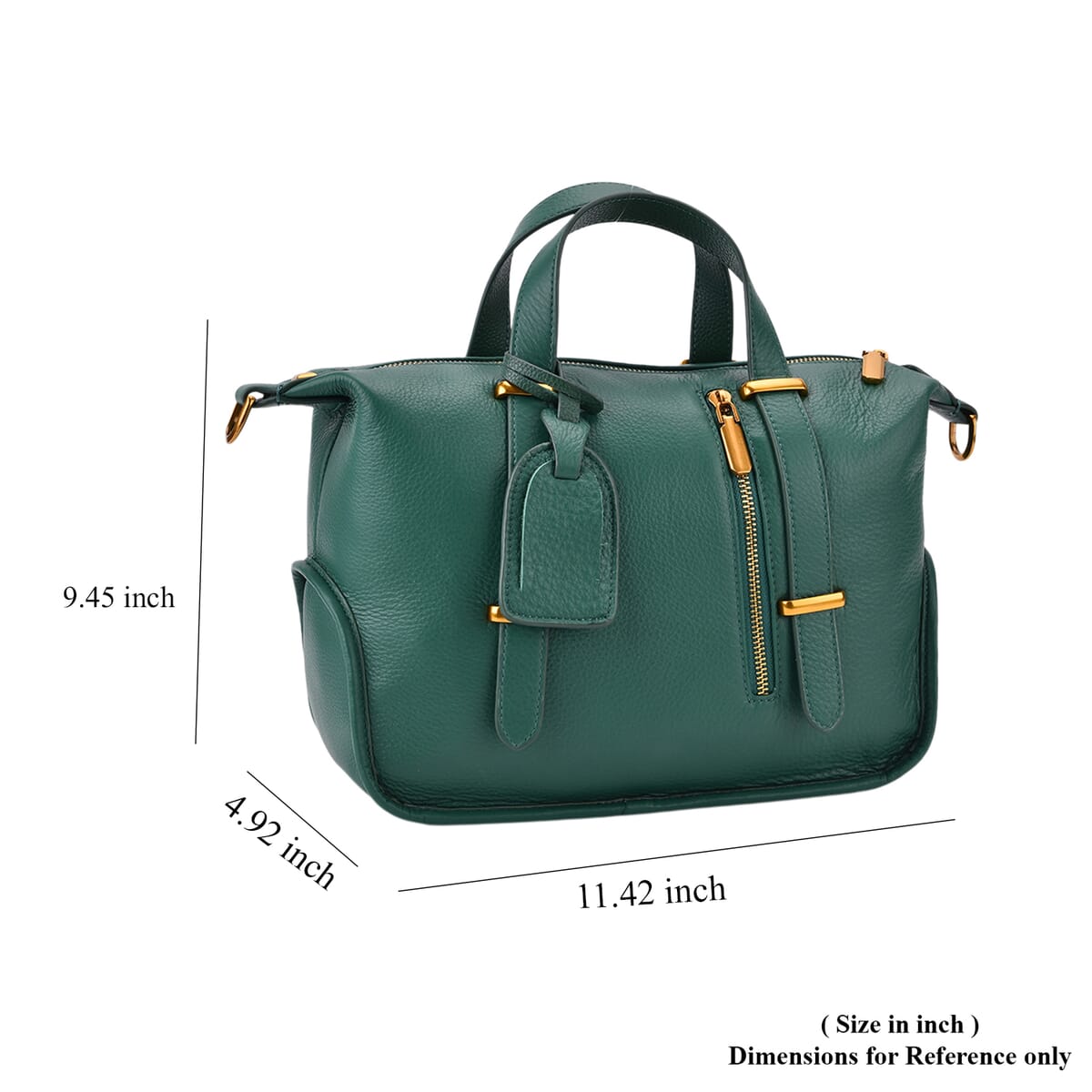 Italy Retro Noble Collection; lifestyle-Color:Green size/Profile: Crossbody bag:wall(exterior);Genuine Leather. Lining(interior):polyester Pockets(exterior): zipped-2;Pockets(interior): slip image number 6